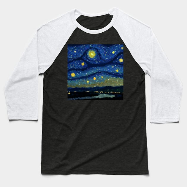 starry city Baseball T-Shirt by tearbytea